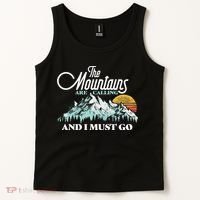 Mountains Are Calling & I Must Go Retro 80s Vibe Graphic TShirt Tank Top thumb 2