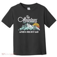 Mountains Are Calling & I Must Go Retro 80s Vibe Graphic TShirt Toddler T-Shirt thumb 0