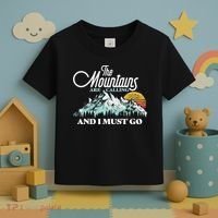 Mountains Are Calling & I Must Go Retro 80s Vibe Graphic TShirt Toddler T-Shirt thumb 3