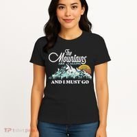 Mountains Are Calling & I Must Go Retro 80s Vibe Graphic TShirt Women's T-Shirt thumb 4