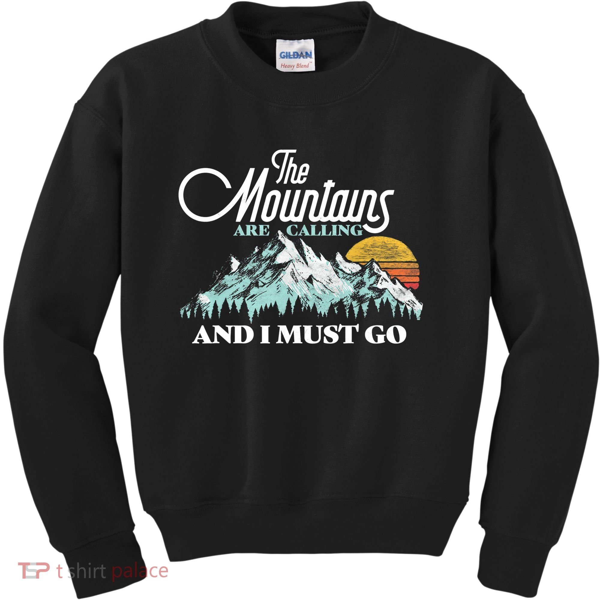 Mountains Are Calling & I Must Go Retro 80s Vibe Graphic TShirt Kids Sweatshirt