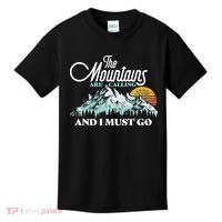 Mountains Are Calling & I Must Go Retro 80s Vibe Graphic TShirt Kids T-Shirt thumb 0