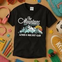 Mountains Are Calling & I Must Go Retro 80s Vibe Graphic TShirt Kids T-Shirt thumb 3