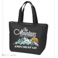 Mountains Are Calling & I Must Go Retro 80s Vibe Graphic TShirt Tote Bag thumb 3