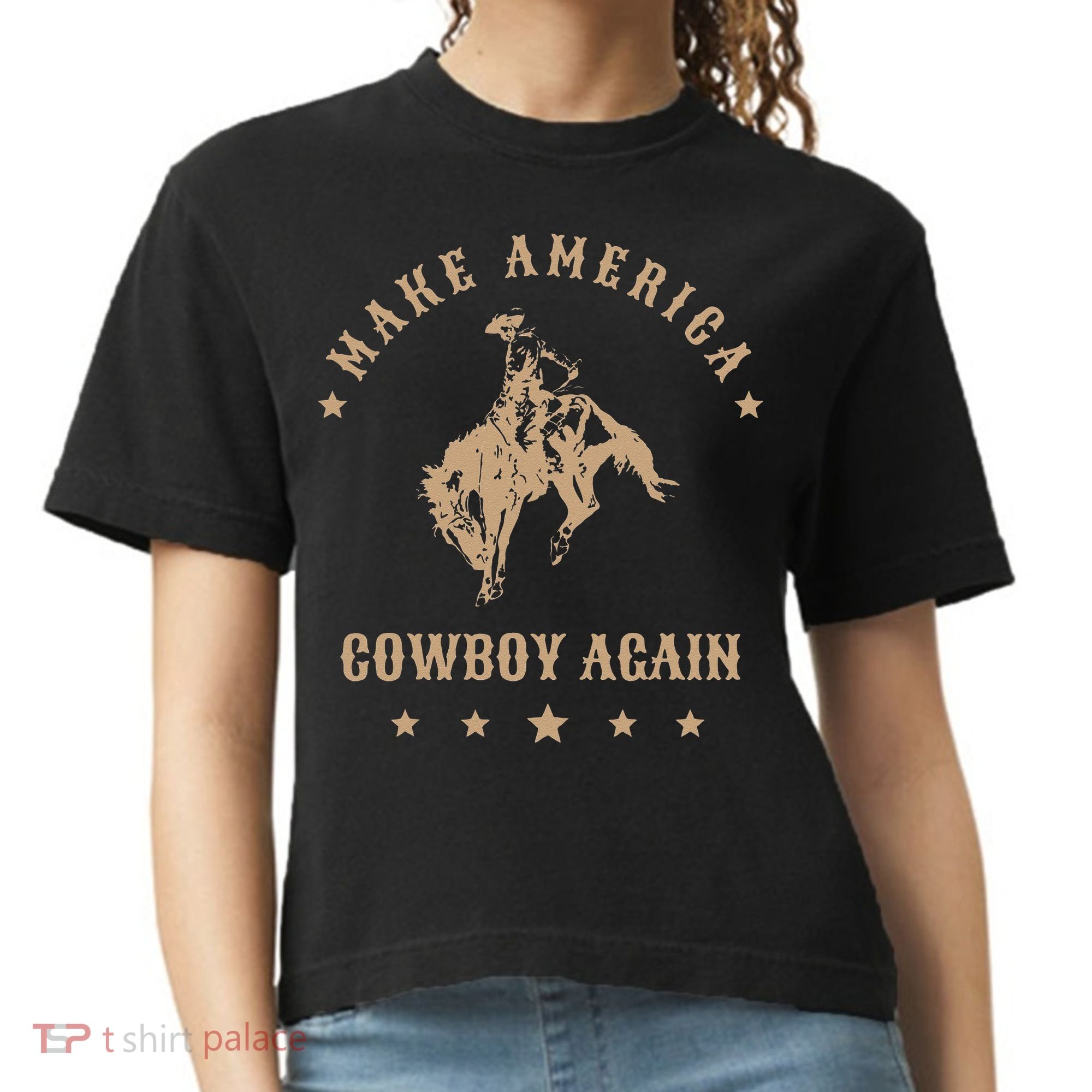 Make America Cowgirl Cowboy Again Comfort Colors Boxy T-Shirt