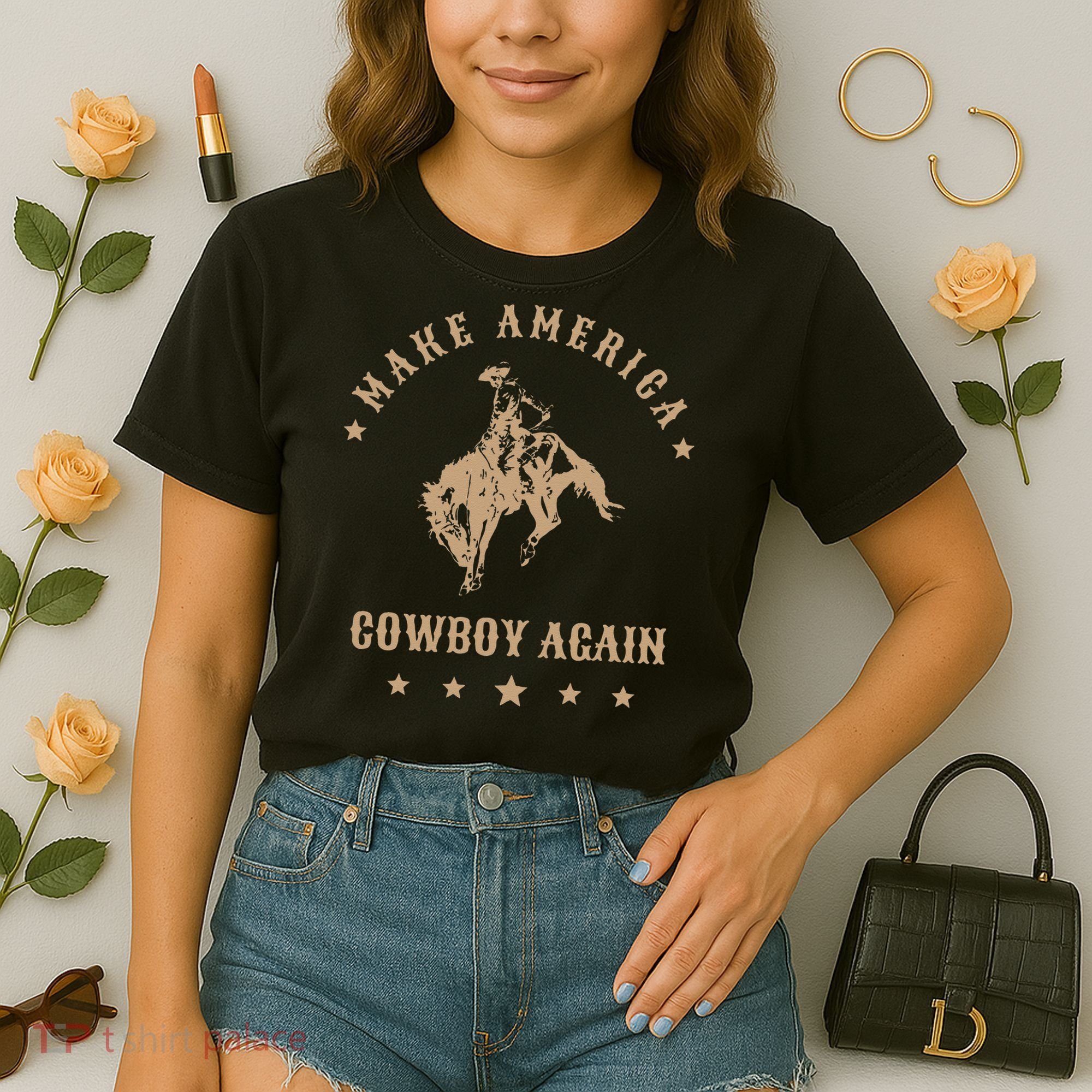 Make America Cowgirl Cowboy Again Comfort Colors Boxy T-Shirt