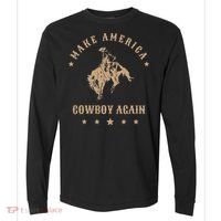 Make America Cowgirl Cowboy Again Comfort Colors Heavyweight Long Sleeve T-Shirt thumb 0