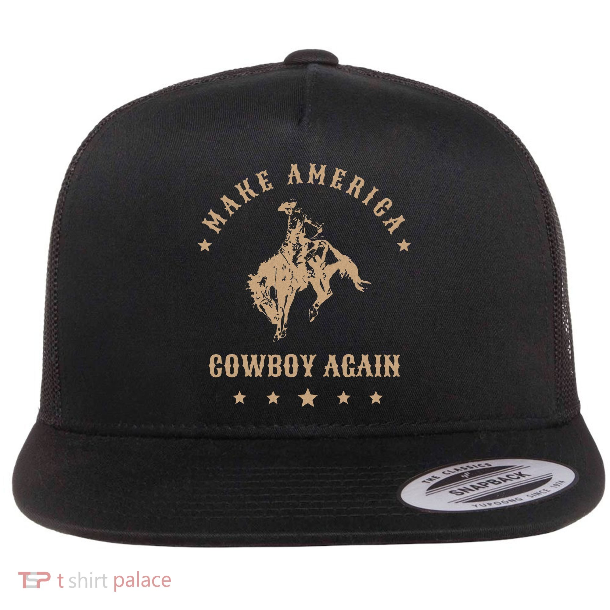 Make America Cowgirl Cowboy Again Flat Bill Trucker Hat