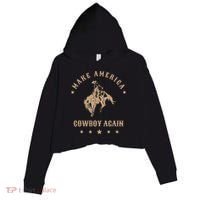 Make America Cowgirl Cowboy Again Crop Fleece Hoodie thumb 0