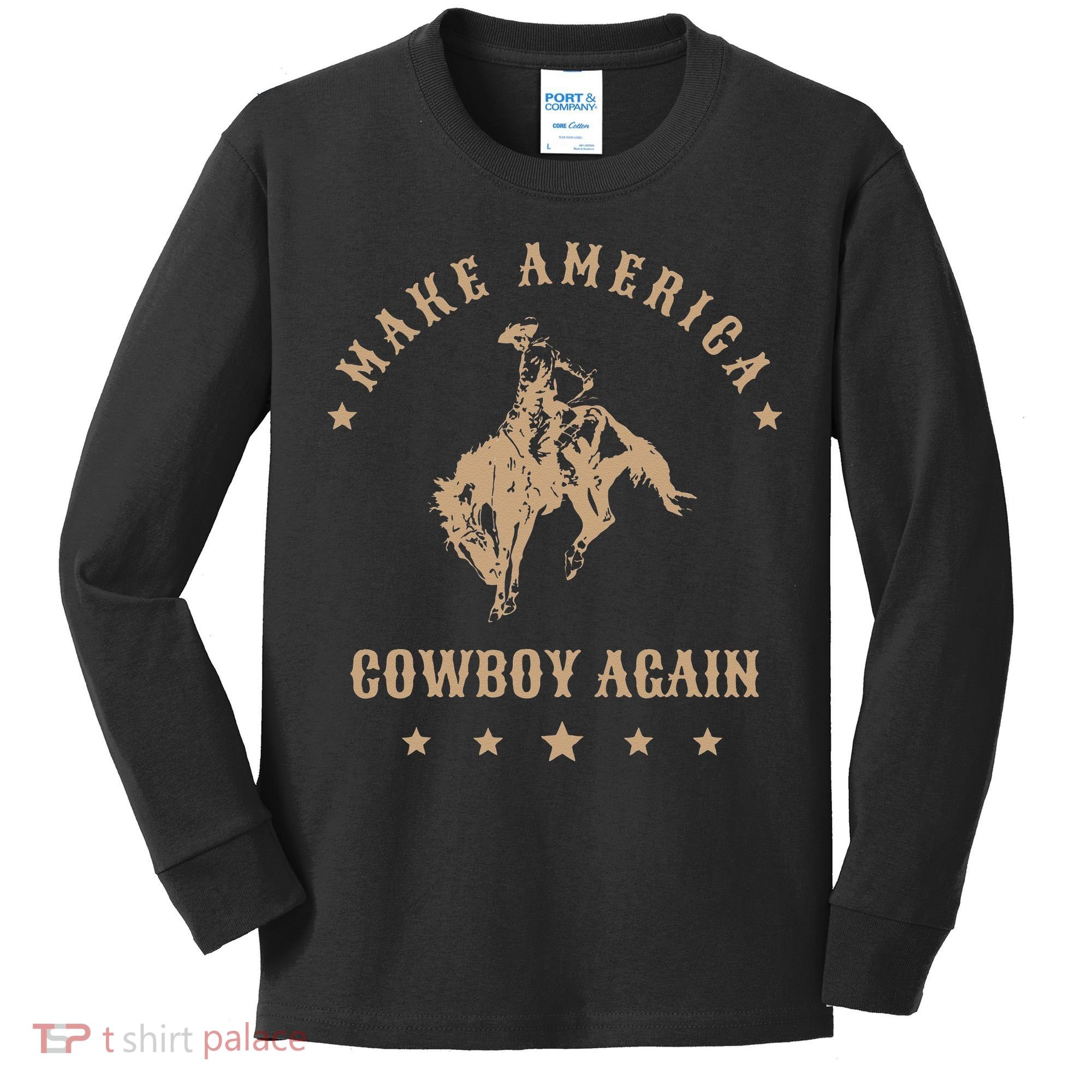 Make America Cowgirl Cowboy Again Kids Long Sleeve Shirt