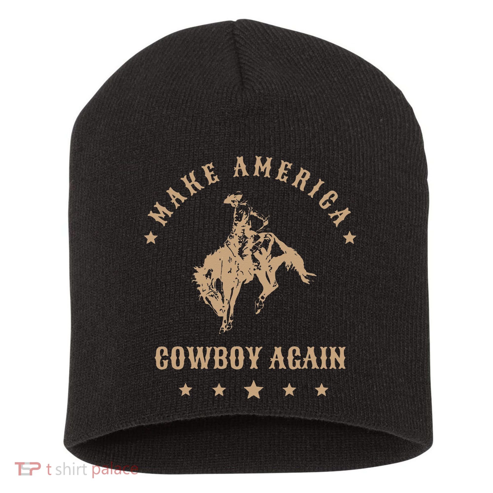 Make America Cowgirl Cowboy Again Short Acrylic Beanie