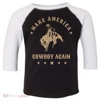 Make America Cowgirl Cowboy Again Toddler Fine Jersey T-Shirt thumb 0