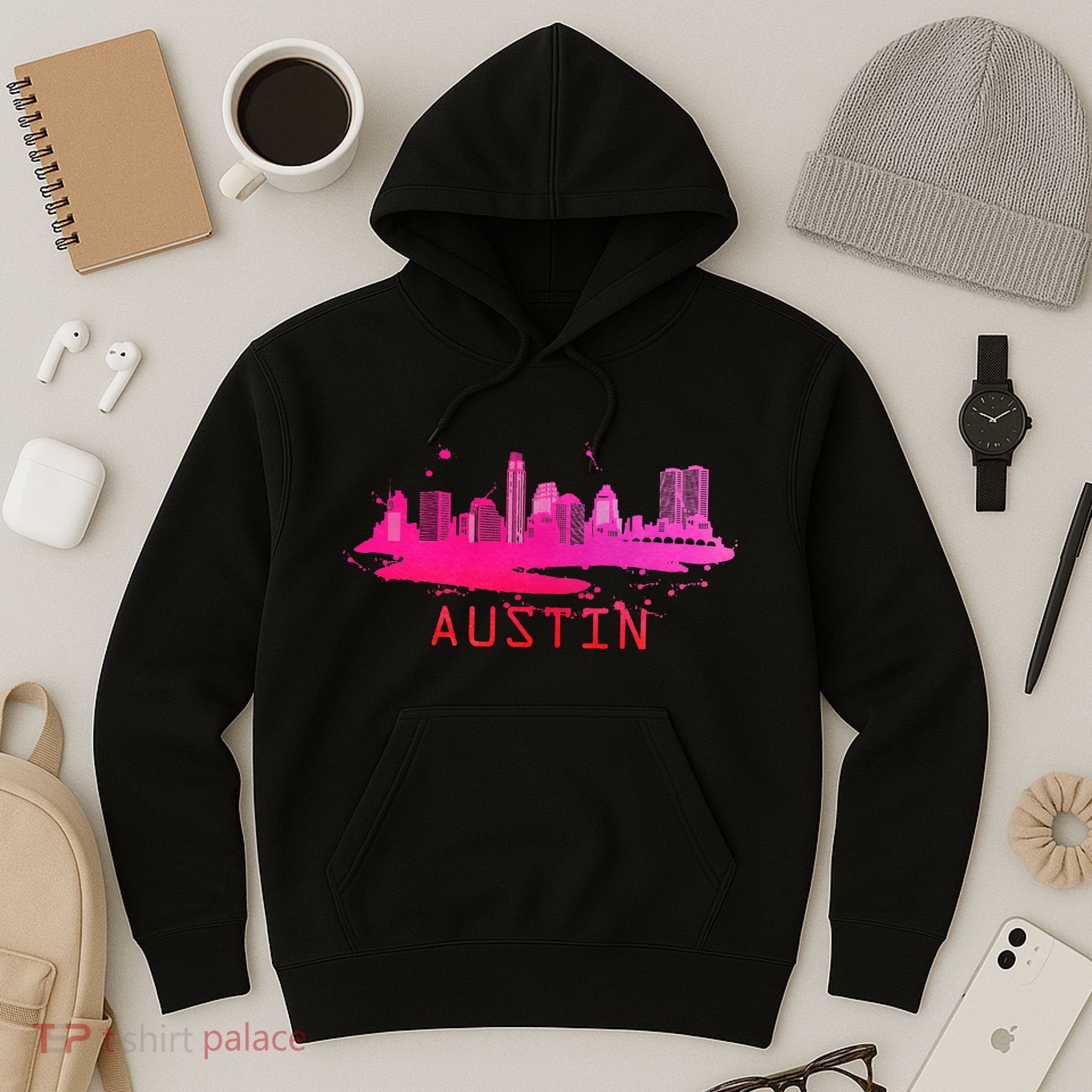 Modern Austin Cityscape Souvenir Austin Texas Skyline Hoodie