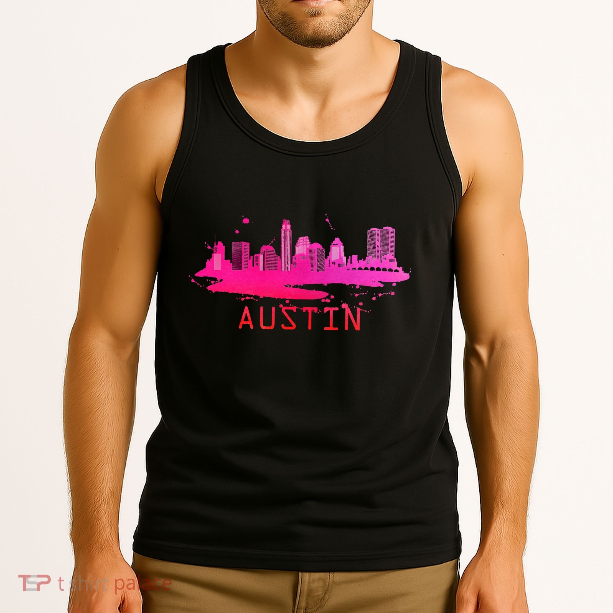 Modern Austin Cityscape Souvenir Austin Texas Skyline Tank Top