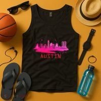 Modern Austin Cityscape Souvenir Austin Texas Skyline Tank Top thumb 4