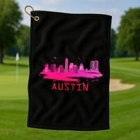 Modern Austin Cityscape Souvenir Austin Texas Skyline Golf Towel thumb 1