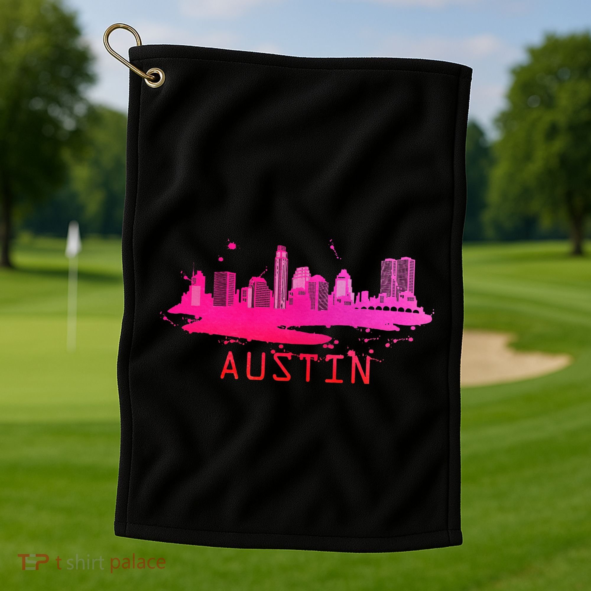 Modern Austin Cityscape Souvenir Austin Texas Skyline Golf Towel