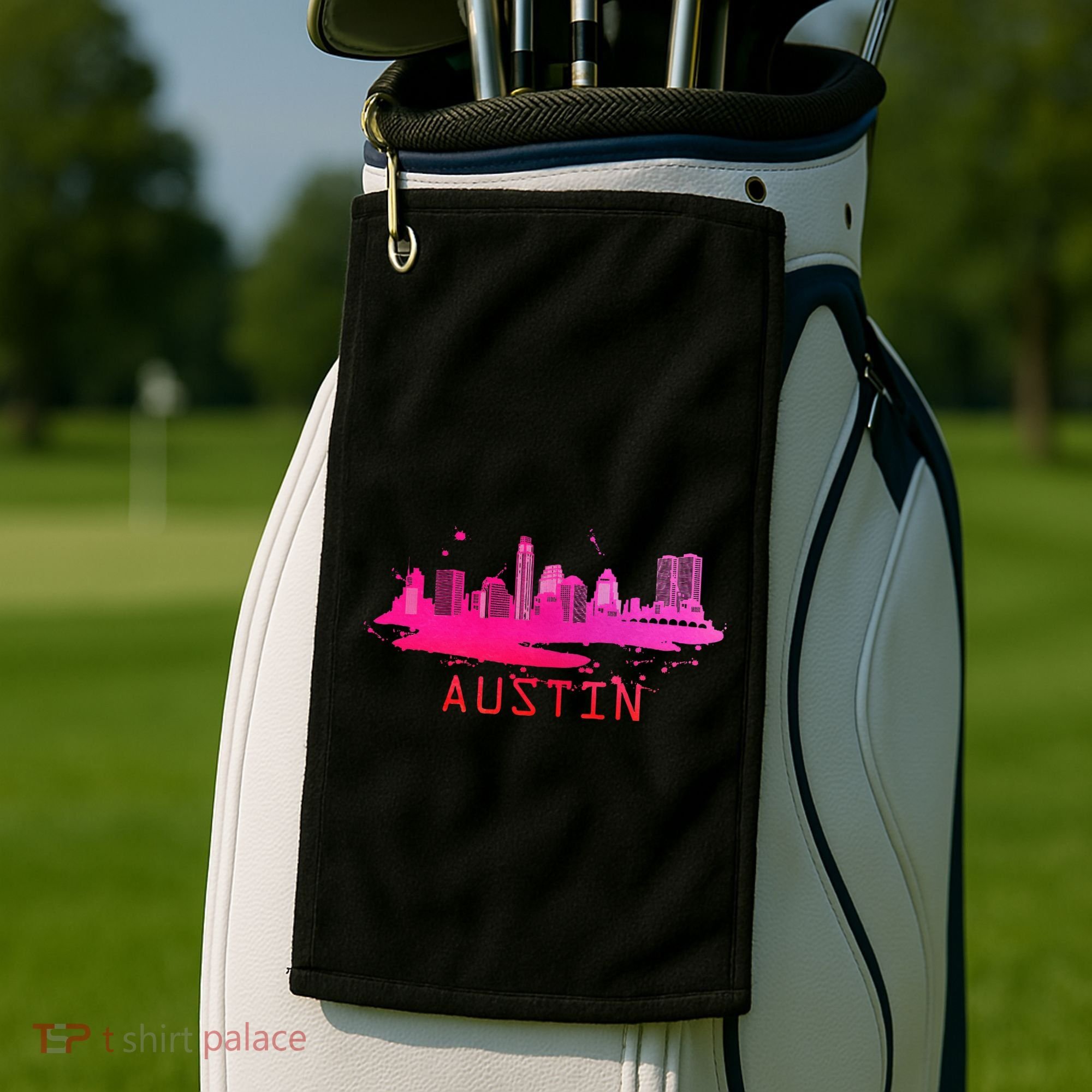 Modern Austin Cityscape Souvenir Austin Texas Skyline Golf Towel