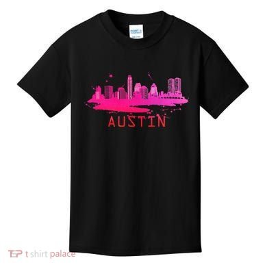 Modern Austin Cityscape Souvenir Austin Texas Skyline Kids T-Shirt