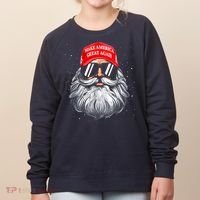 Make A Christmas Great Again Funny Xmas Trump Santa Pajamas Women's Sweatshirt thumb 0