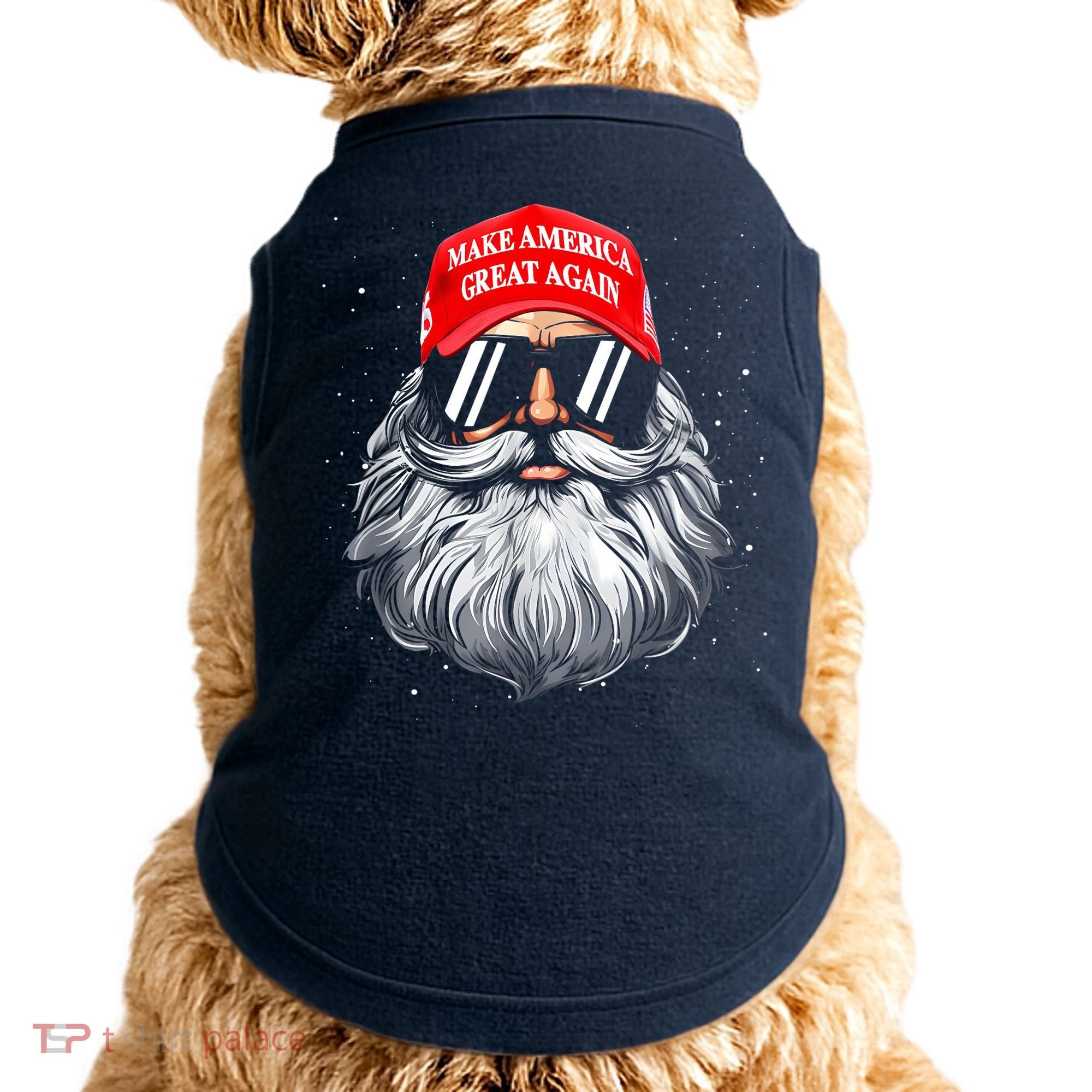 Make A Christmas Great Again Funny Xmas Trump Santa Pajamas Doggie Tank