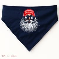 Make A Christmas Great Again Funny Xmas Trump Santa Pajamas USA-Made Doggie Bandana thumb 0