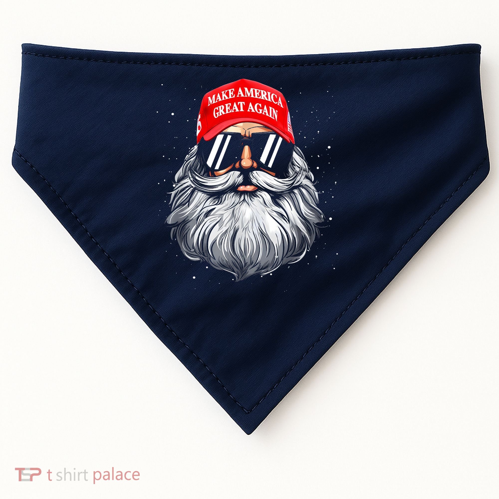 Make A Christmas Great Again Funny Xmas Trump Santa Pajamas USA-Made Doggie Bandana