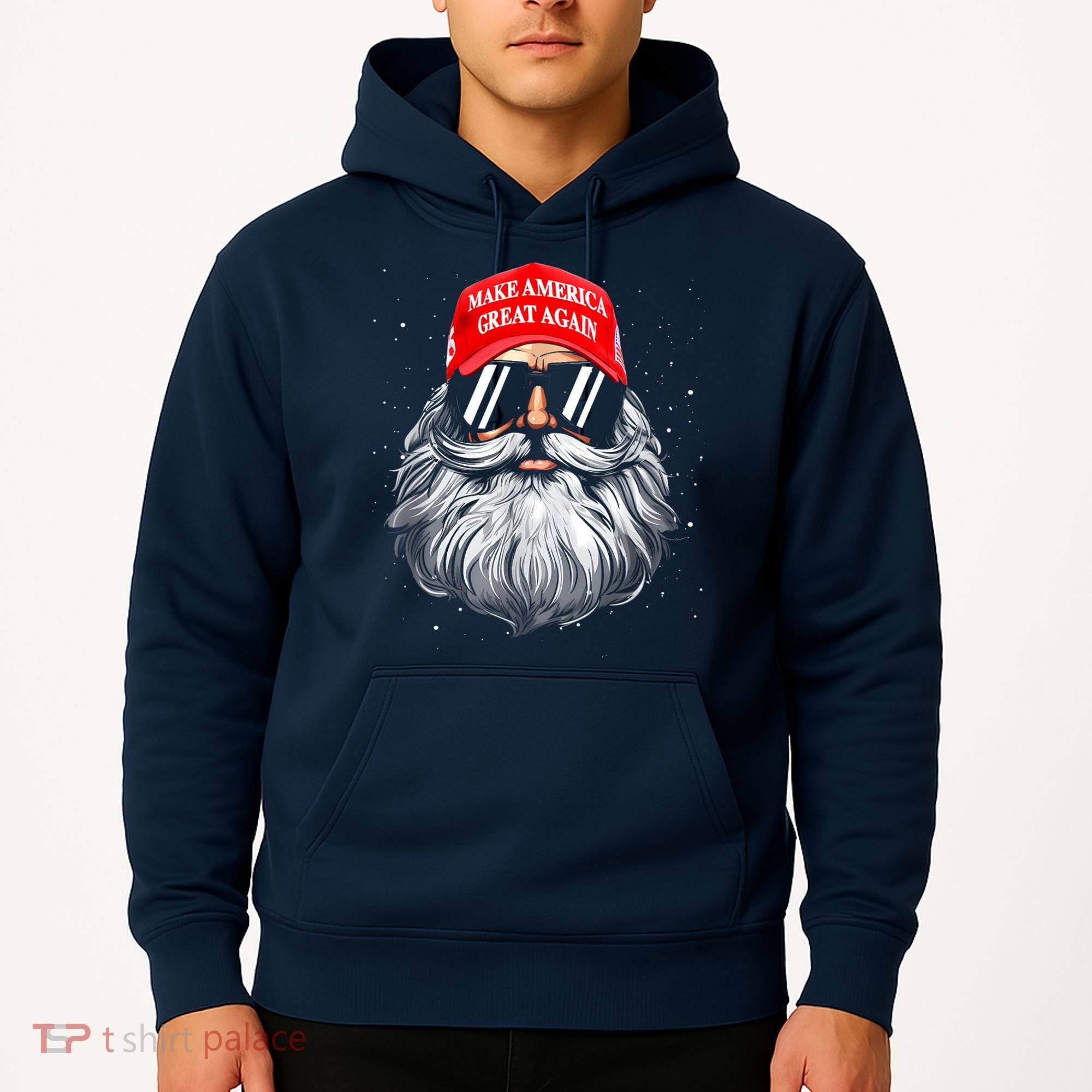 Make A Christmas Great Again Funny Xmas Trump Santa Pajamas Hoodie