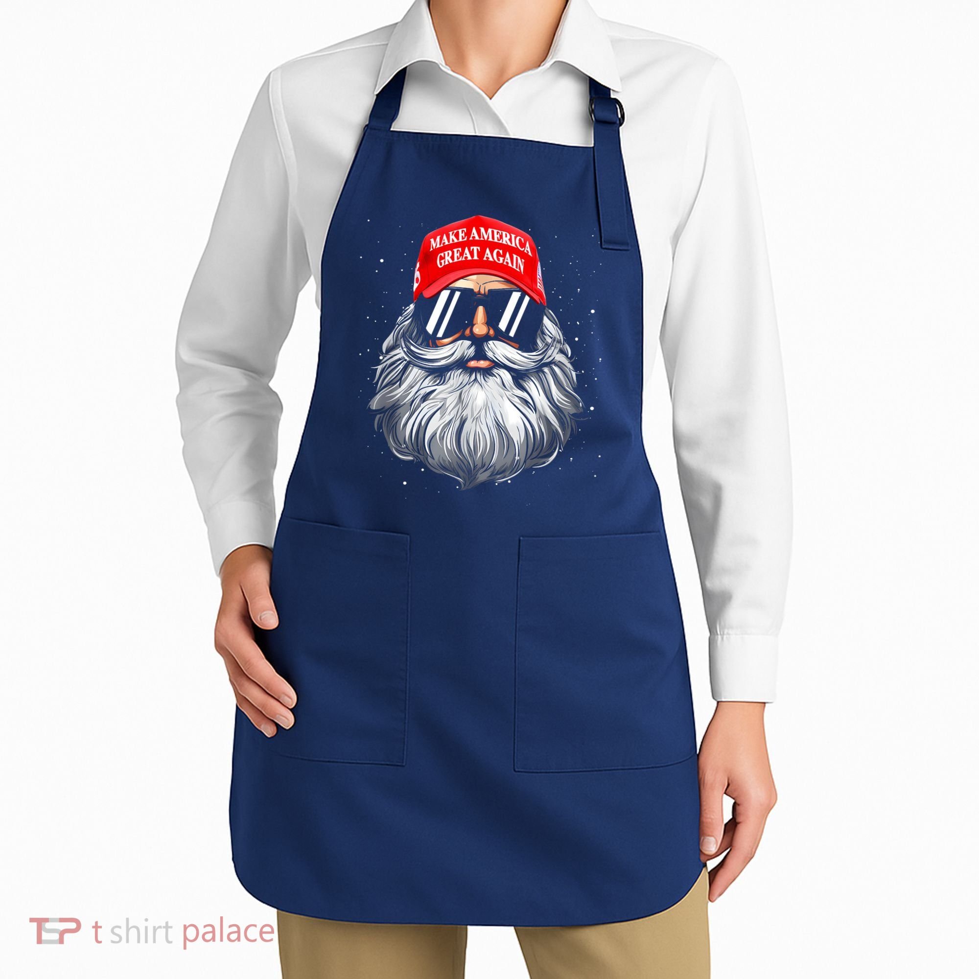 Make A Christmas Great Again Funny Xmas Trump Santa Pajamas Apron