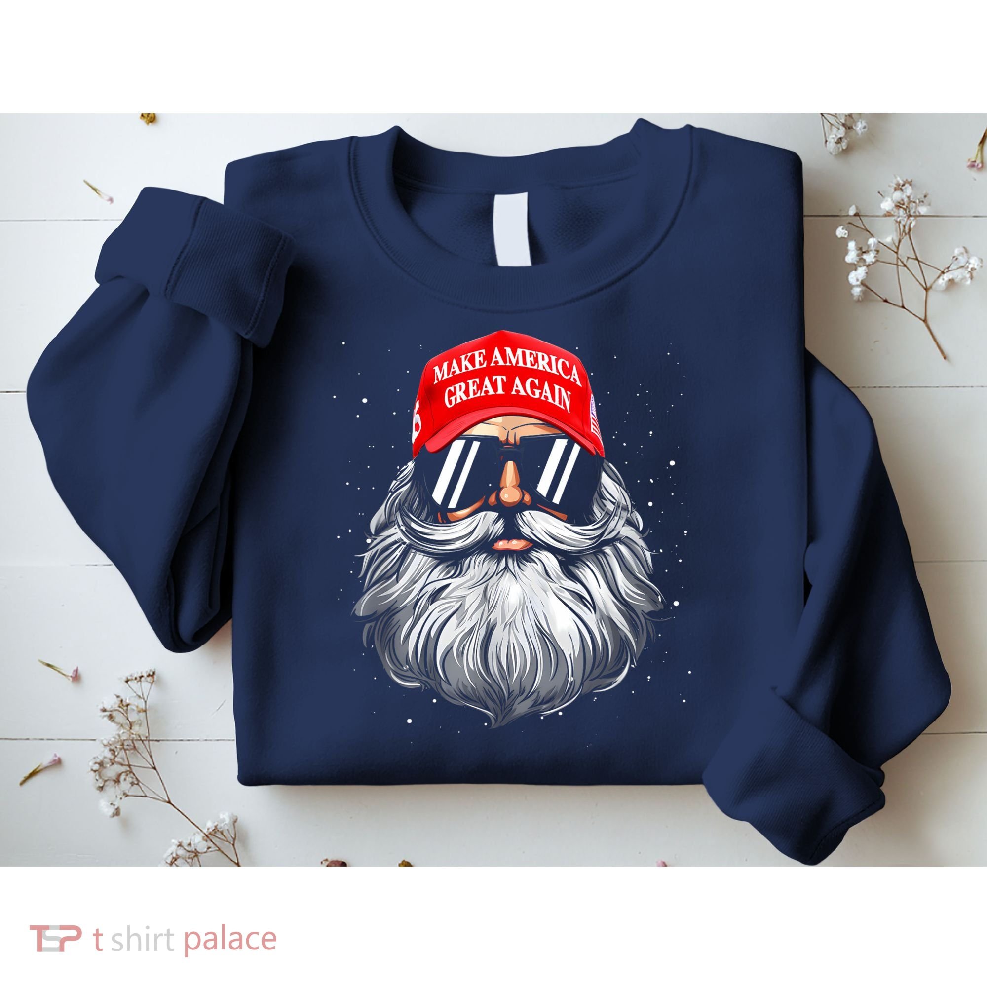 Make A Christmas Great Again Funny Xmas Trump Santa Pajamas Sweatshirt