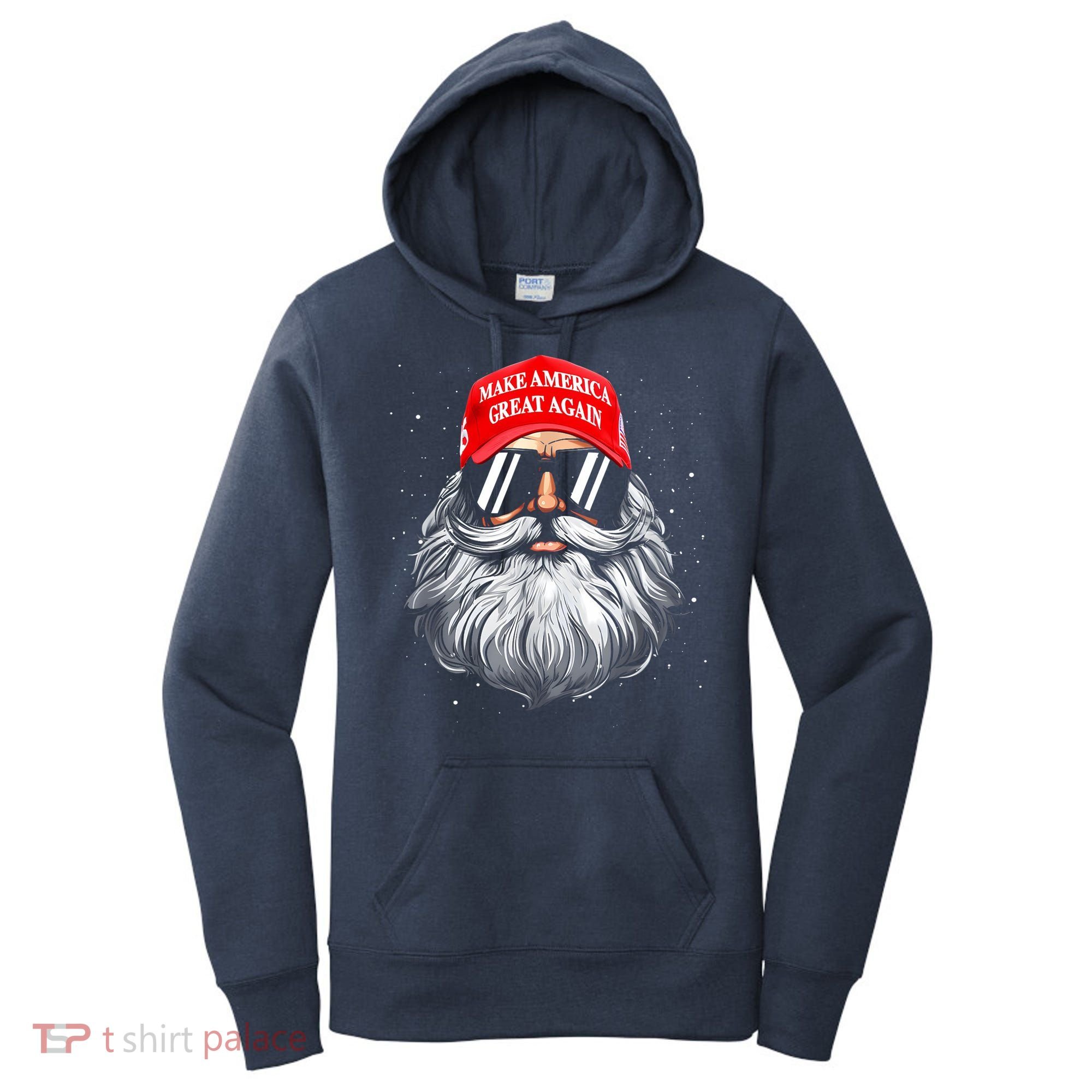 Make A Christmas Great Again Funny Xmas Trump Santa Pajamas Women's Hoodie