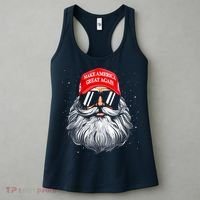 Make A Christmas Great Again Funny Xmas Trump Santa Pajamas Women's Tank Top thumb 3