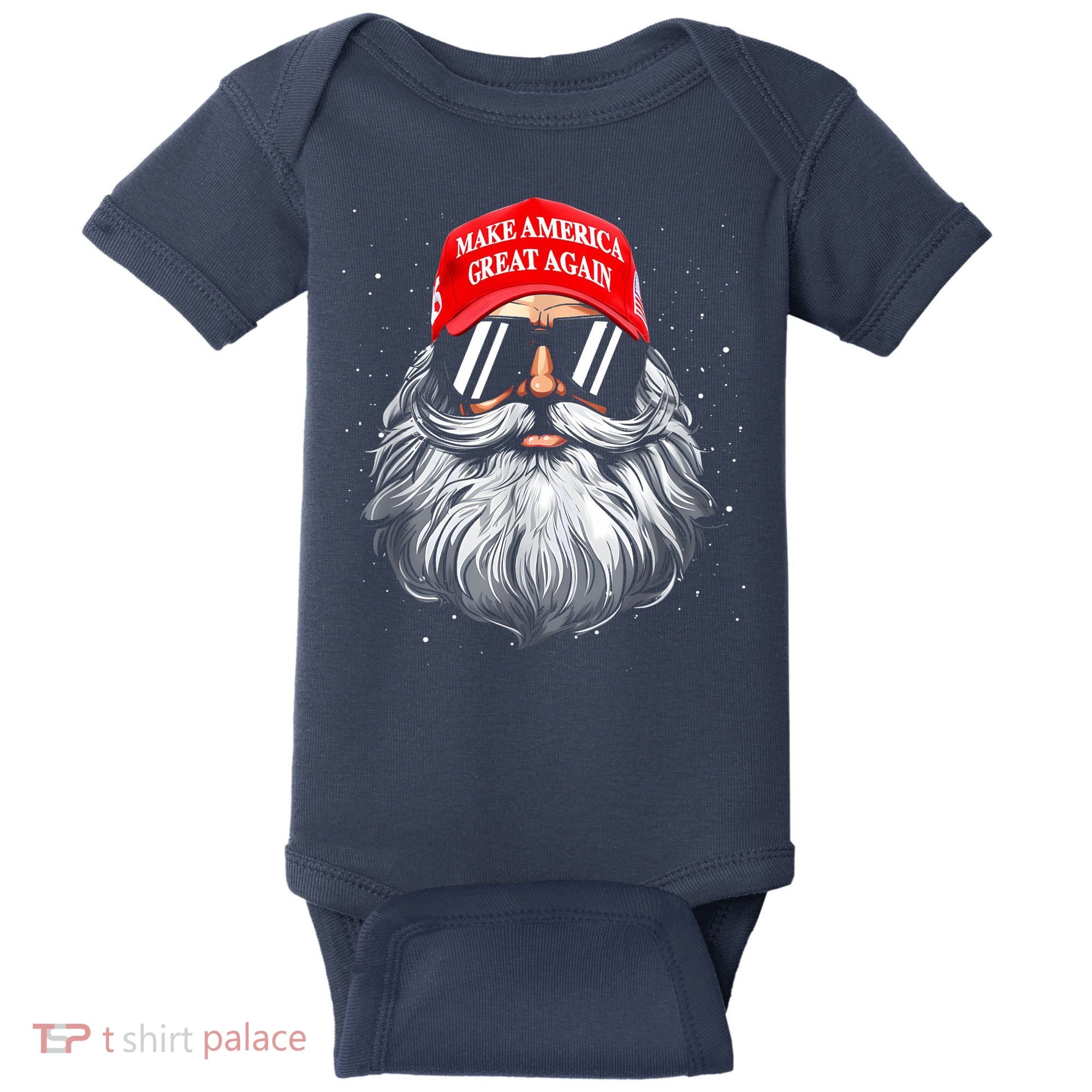 Make A Christmas Great Again Funny Xmas Trump Santa Pajamas Baby Bodysuit