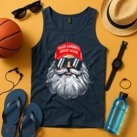 Make A Christmas Great Again Funny Xmas Trump Santa Pajamas Tank Top thumb 4
