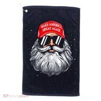 Make A Christmas Great Again Funny Xmas Trump Santa Pajamas Golf Towel thumb 0