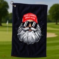 Make A Christmas Great Again Funny Xmas Trump Santa Pajamas Golf Towel thumb 1