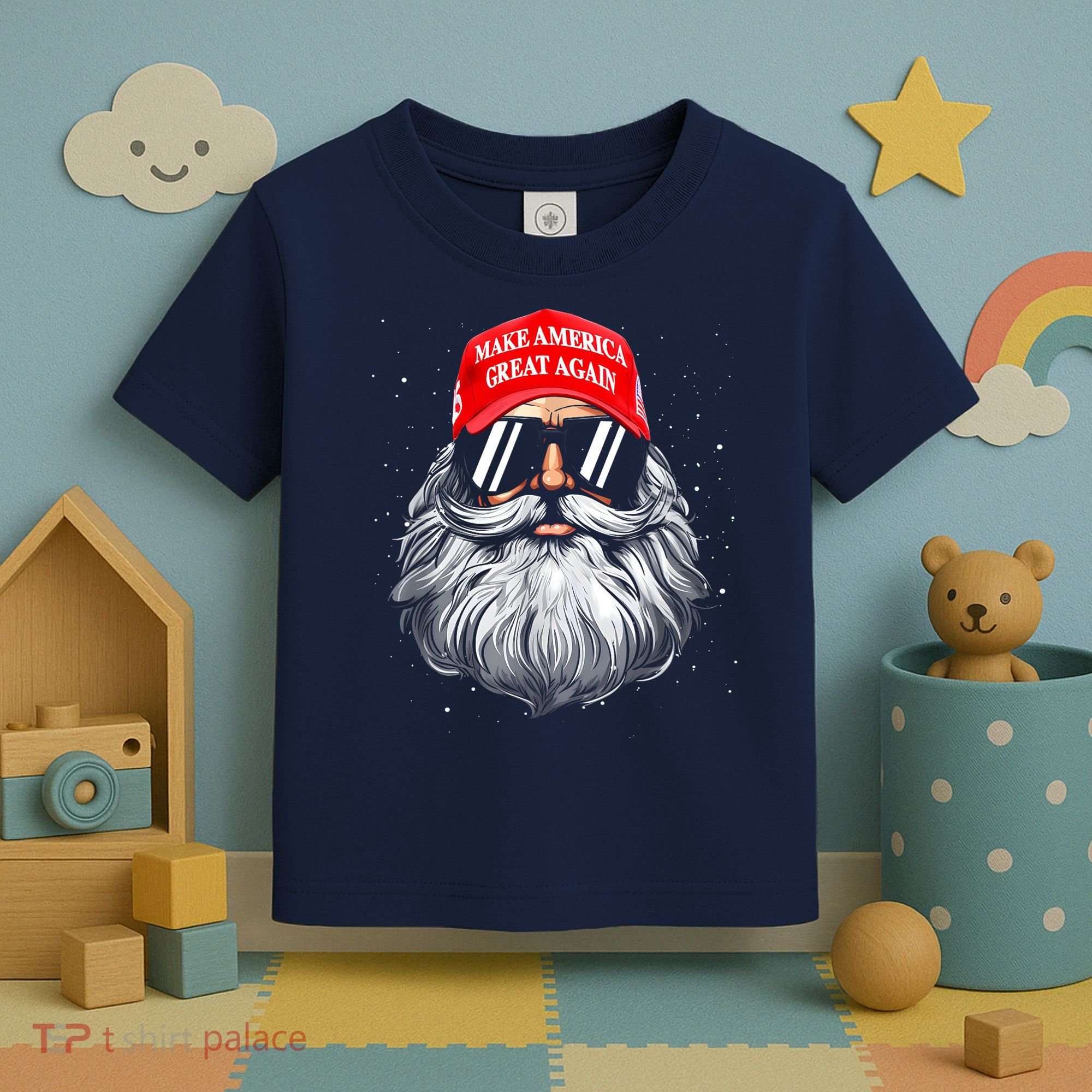 Make A Christmas Great Again Funny Xmas Trump Santa Pajamas Toddler T-Shirt