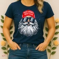 Make A Christmas Great Again Funny Xmas Trump Santa Pajamas Women's T-Shirt thumb 2