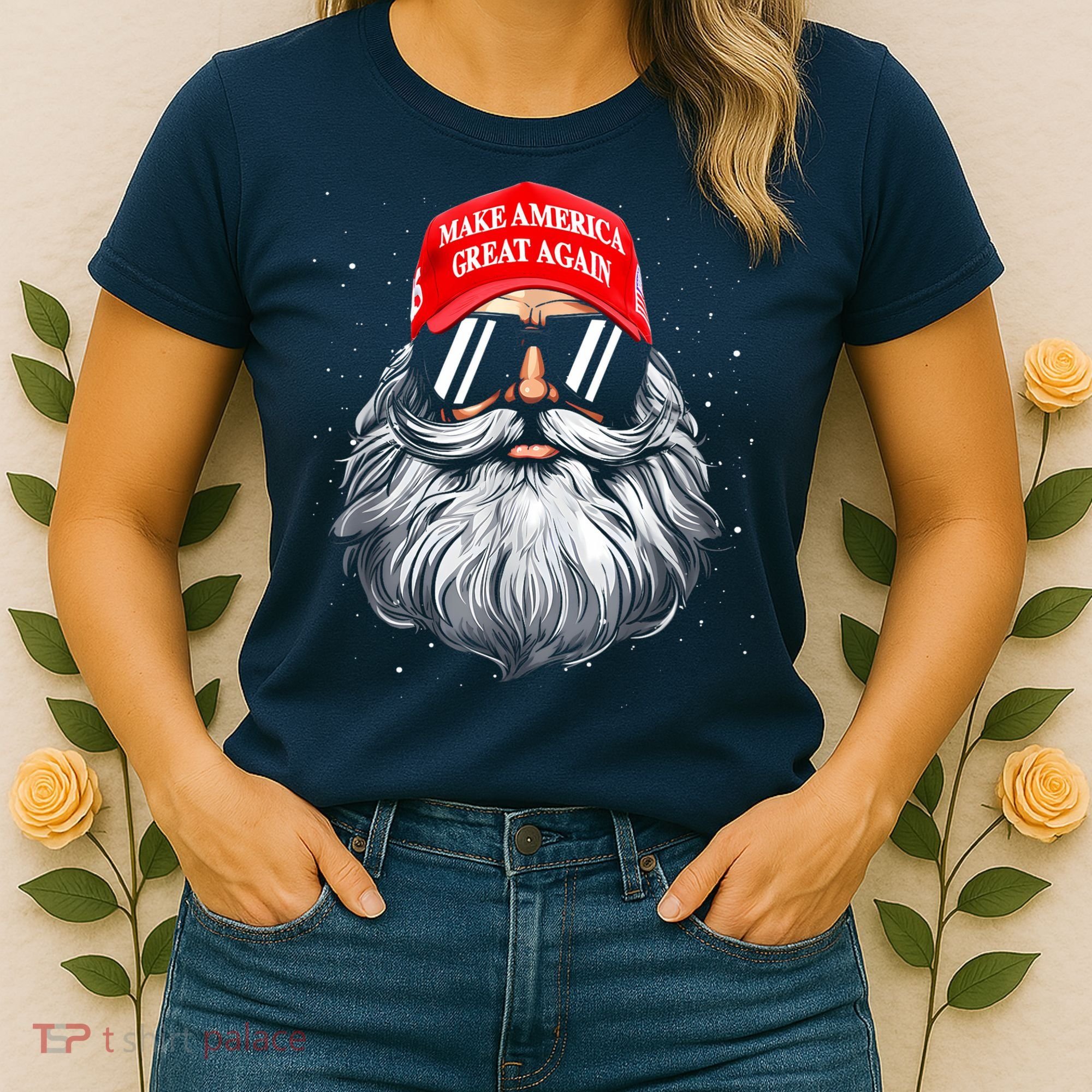 Make A Christmas Great Again Funny Xmas Trump Santa Pajamas Women's T-Shirt