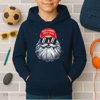 Make A Christmas Great Again Funny Xmas Trump Santa Pajamas Kids Hoodie thumb 2