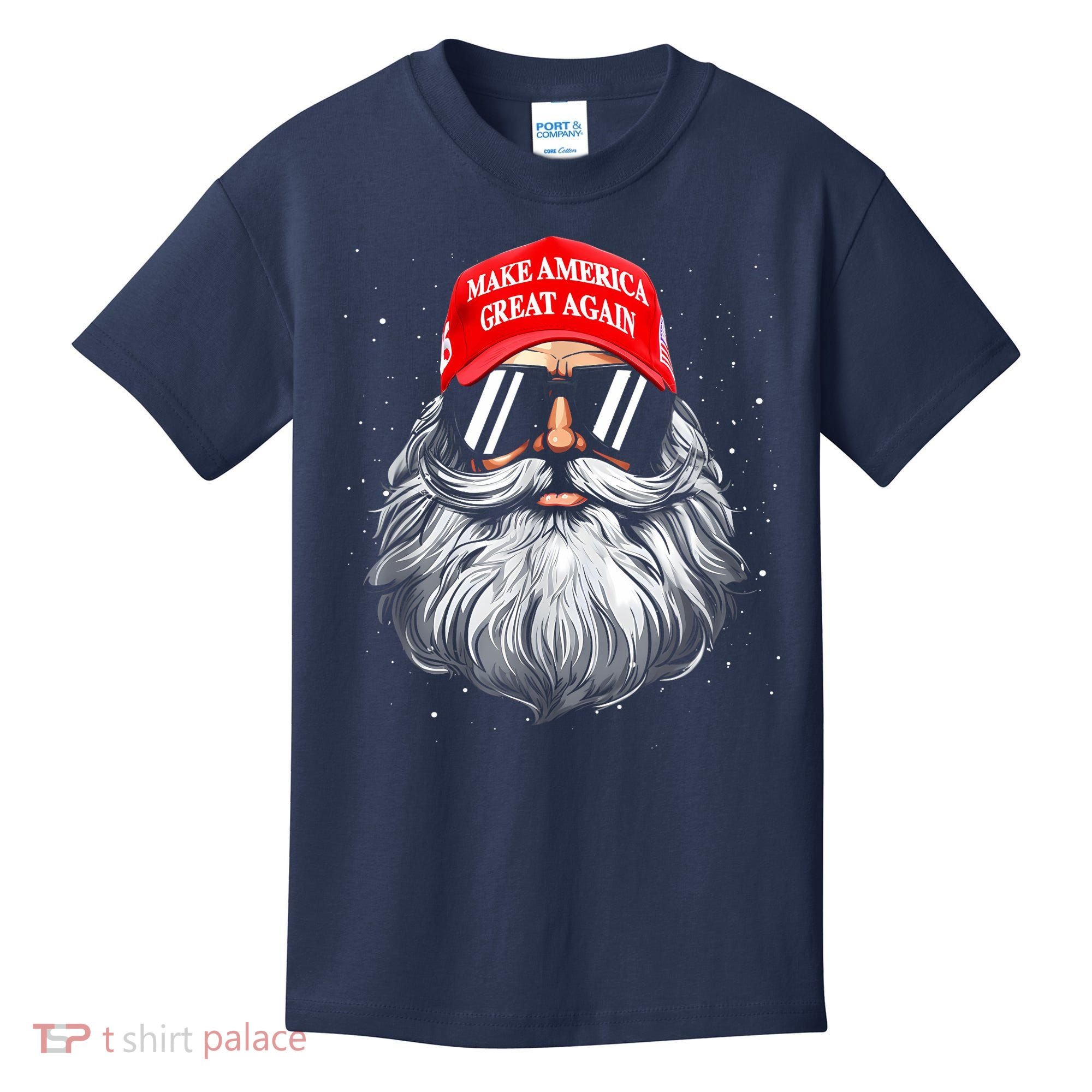 Make A Christmas Great Again Funny Xmas Trump Santa Pajamas Kids T-Shirt