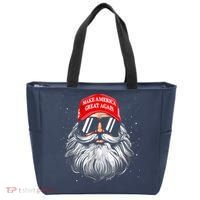 Make A Christmas Great Again Funny Xmas Trump Santa Pajamas Tote Bag thumb 0