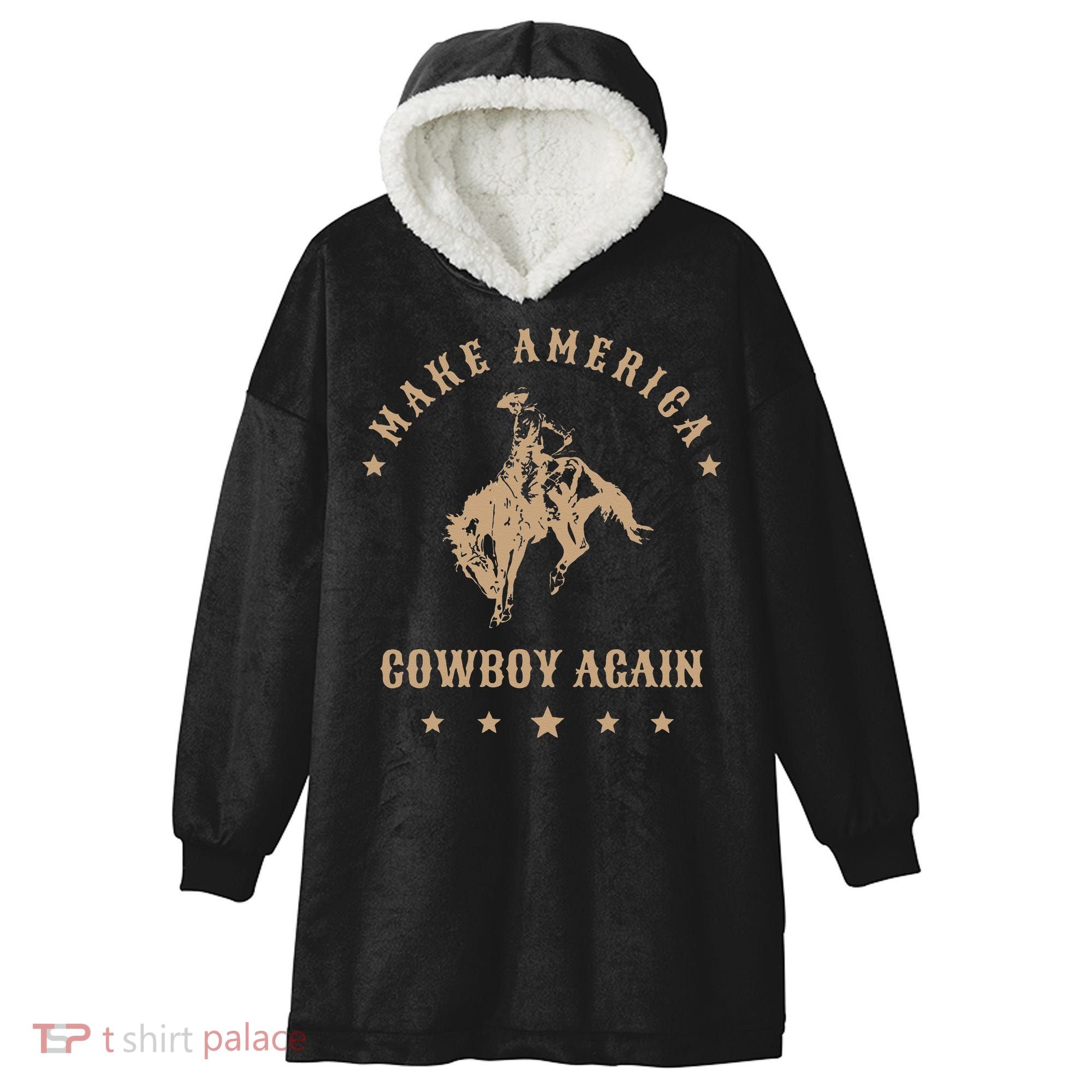 Make America Cowgirl Cowboy Again Hooded Wearable Blanket