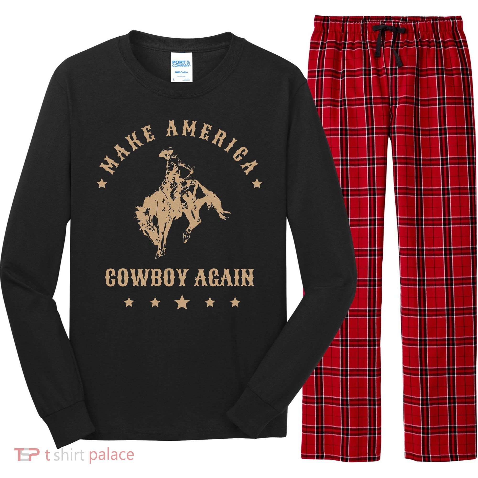 Make America Cowgirl Cowboy Again Long Sleeve Pajama Set