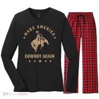 Make America Cowgirl Cowboy Again Women's Long Sleeve Flannel Pajama Set  thumb 0