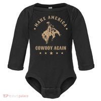 Make America Cowgirl Cowboy Again Baby Long Sleeve Bodysuit thumb 0