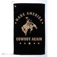 Make America Cowgirl Cowboy Again Golf Towel thumb 0