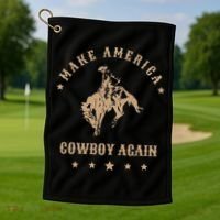 Make America Cowgirl Cowboy Again Golf Towel thumb 1
