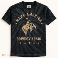 Make America Cowgirl Cowboy Again Kids Tie-Dye T-Shirt thumb 0