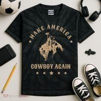 Make America Cowgirl Cowboy Again Kids Tie-Dye T-Shirt thumb 2